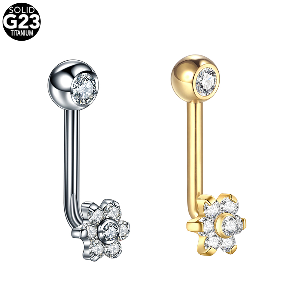 Body Jewelry Vch - 1 Buah 14G Titanium Bunga Christina