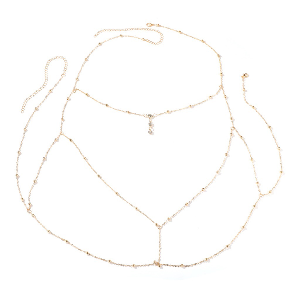Body Jewelry Chest - Kalung Perhiasan Tubuh Rantai Dada Kristal