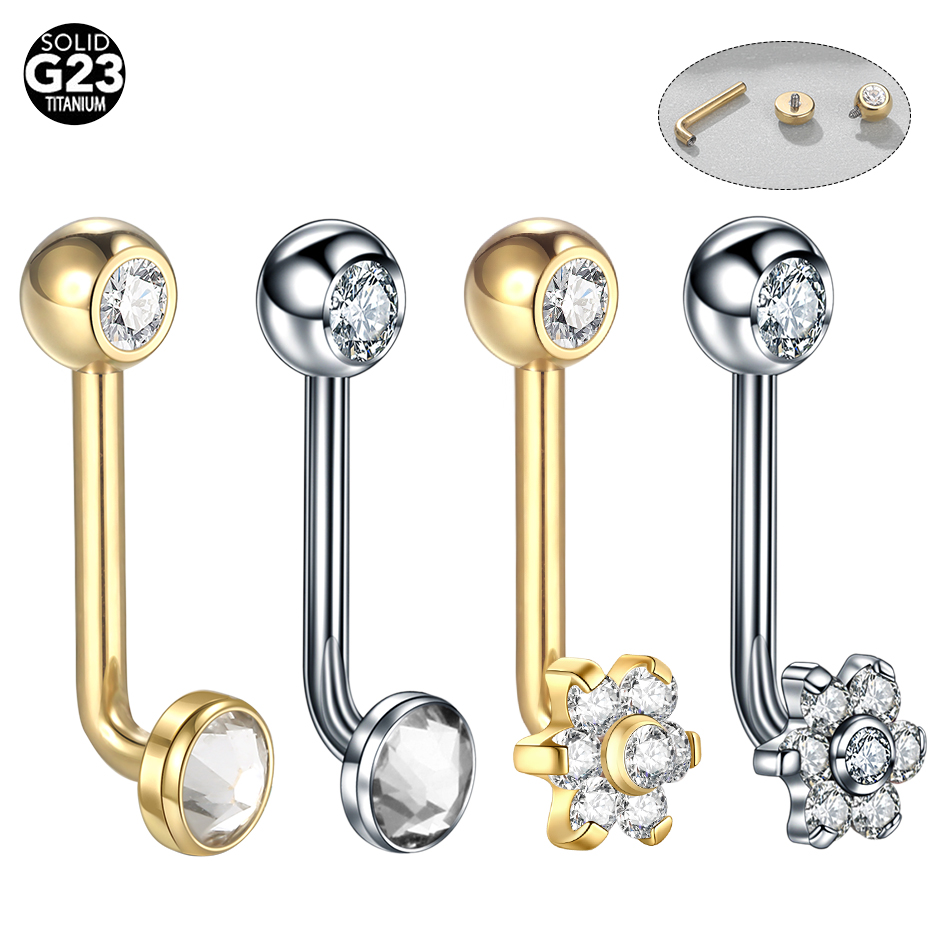 Body Jewelry Vch - 10 buah/lot cincin Titanium Zircon Christina