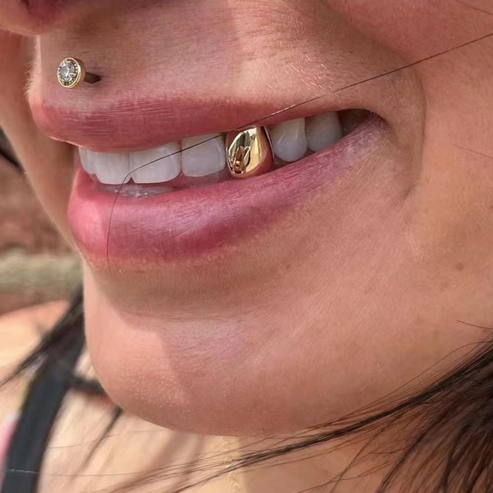 Body Jewelry Gold Plated - RACHELZ HipHop klasik gigi tunggal Grillz