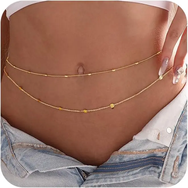 Body Jewelry Gold Plated - Rantai Tubuh Wanita Anti Air Lapis