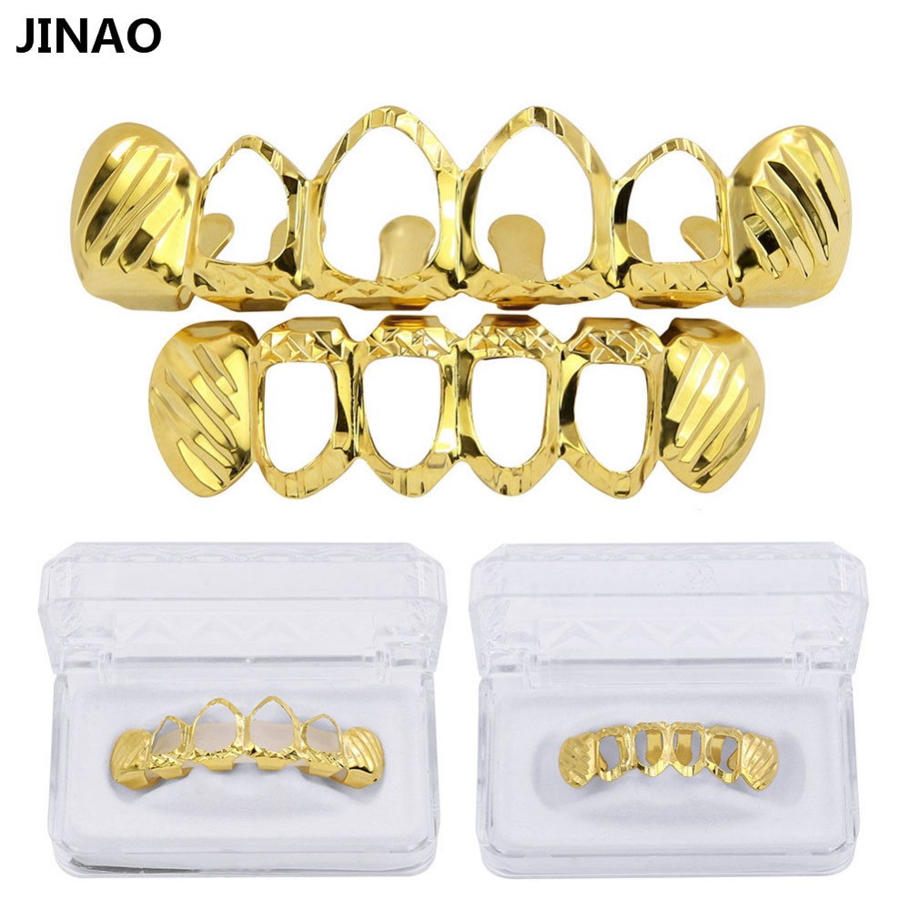 Body Jewelry Gold Plated - JINAO Baru Cocok D-Cut Grillz Set