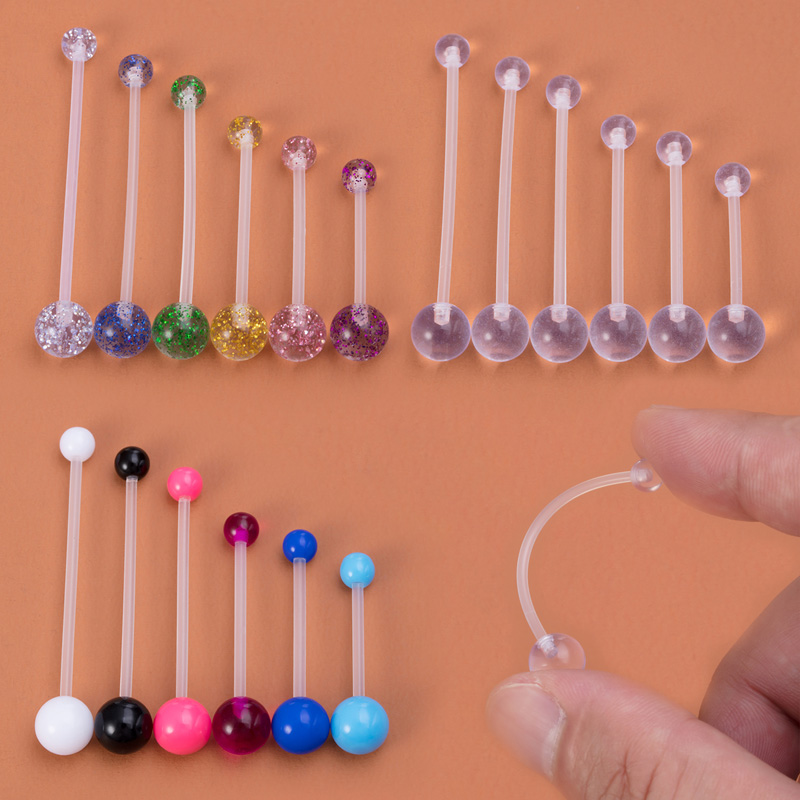 Body Jewelry Implants - 6 Buah Cincin Pusar Akrilik Tindik