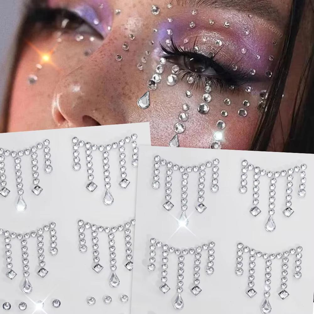 Body Jewelry Stickers - 1/5 Lembar Stiker Permata Wajah DIY