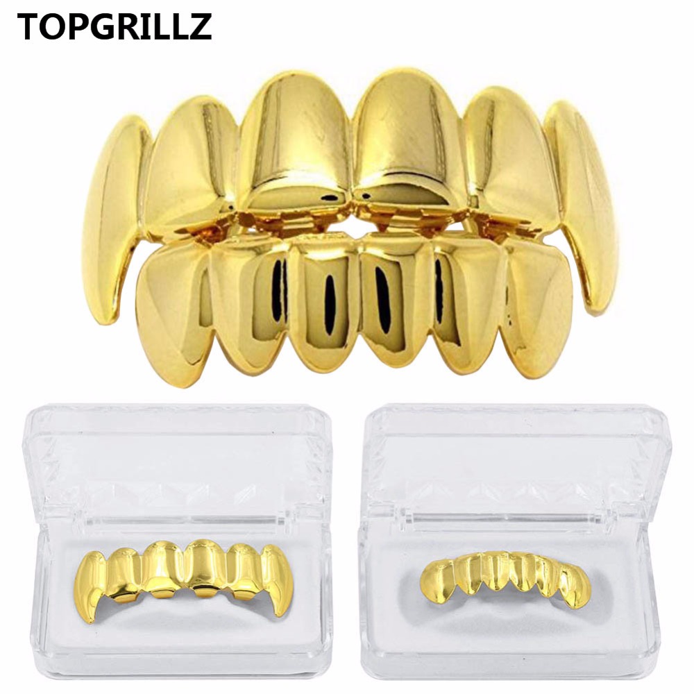 Body Jewelry Gold Plated - TOPGRILLZ topi Hip Hop berlapis warna