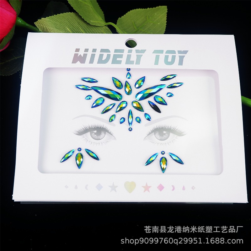 Body Jewelry Stickers - Stiker Wajah Berlian Imitasi Akrilik Berkilau