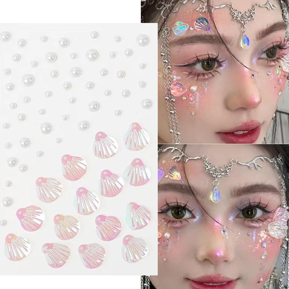 1 Lembar Stiker Mutiara Campur - Body Jewelry Stickers ulasan dan harga