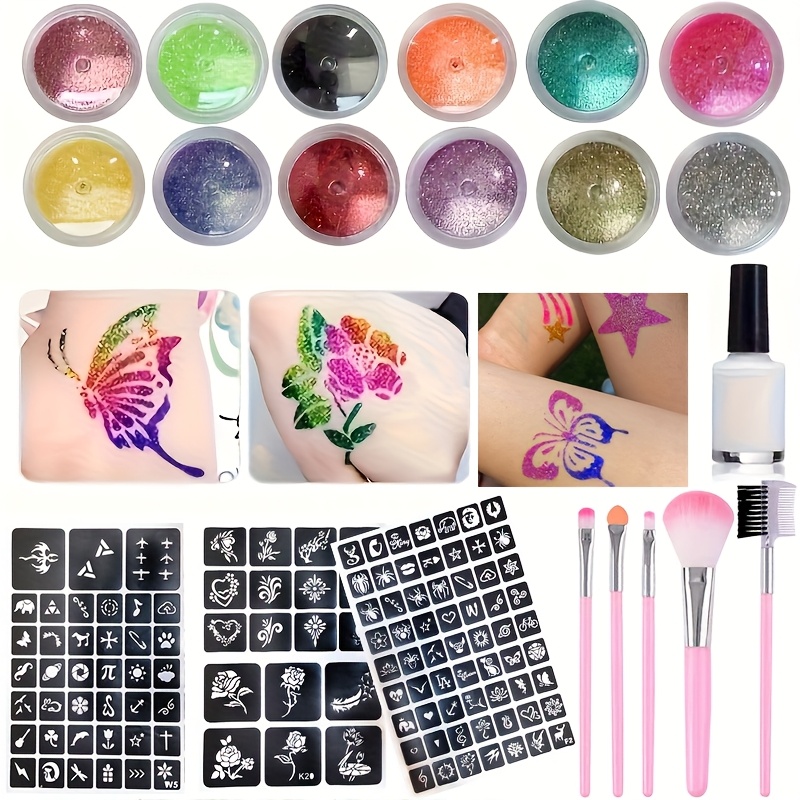 DIY Flash Tato 12 Warna Glitte - Body Jewelry Glue ulasan dan harga