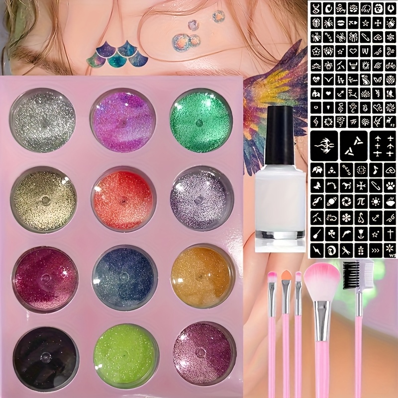 DIY Flash Tato 12 Warna Glitte - Body Jewelry Glue ulasan dan harga