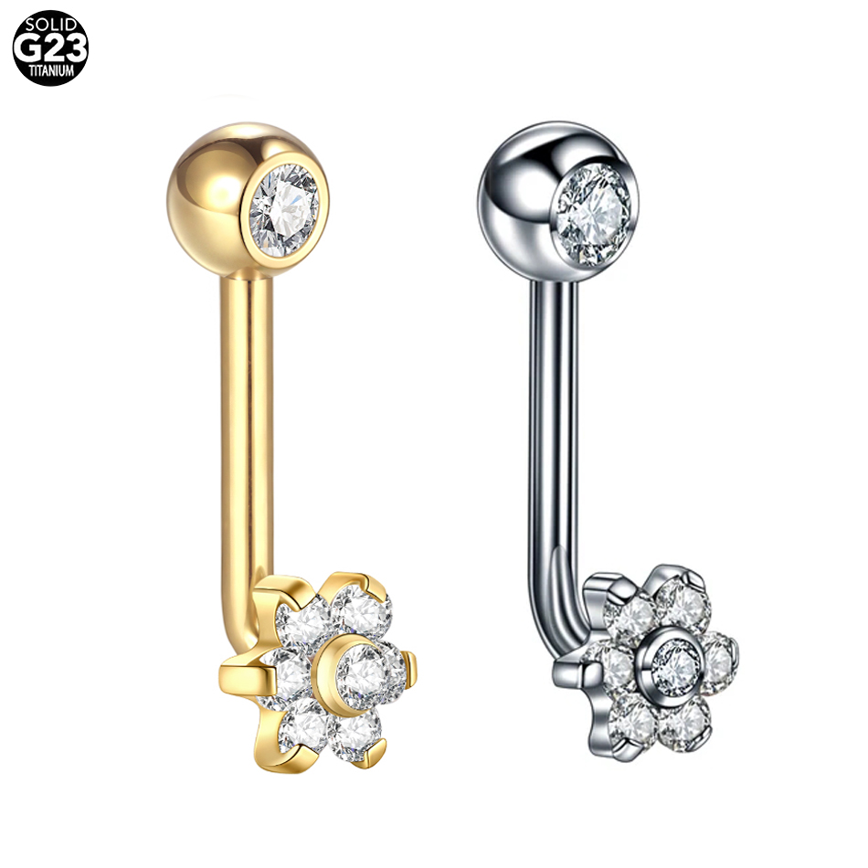 1 buah G23 bunga kristal Titan - Body Jewelry Vch ulasan dan harga