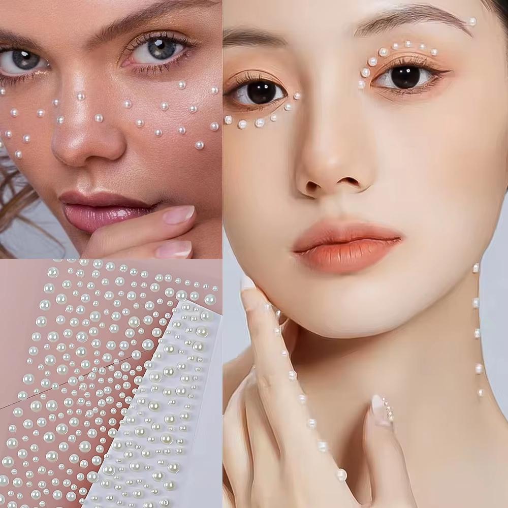 1 lembar Stiker Mutiara Putih  - Body Jewelry Stickers ulasan dan harga