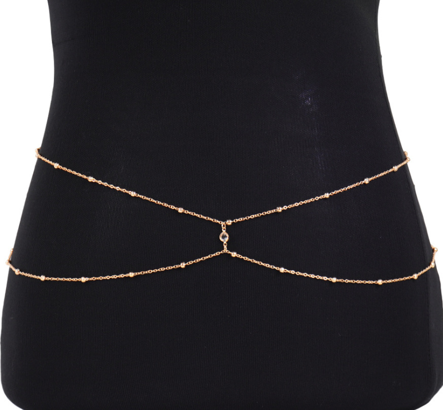 Rantai perut manik-manik berli - Body Jewelry Chest ulasan dan harga