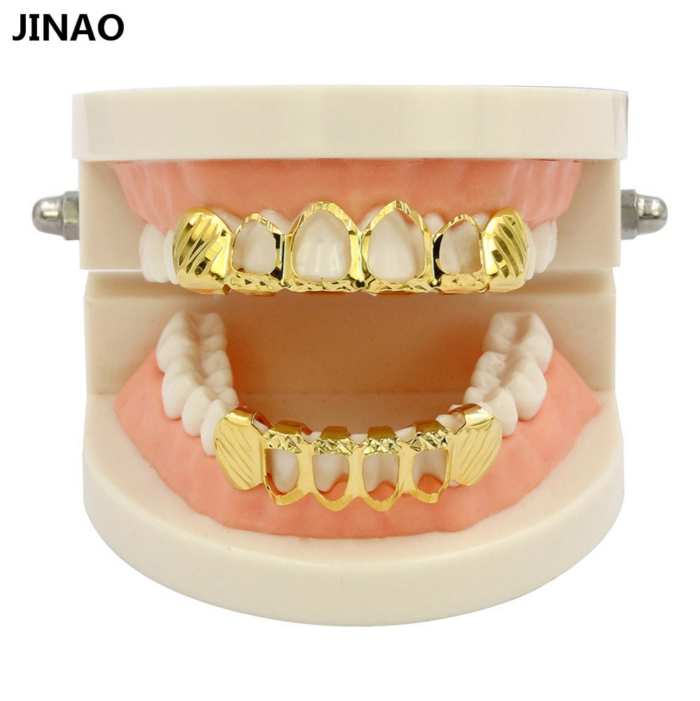 JINAO Baru Cocok D-Cut Grillz  - Body Jewelry Gold Plated ulasan dan harga