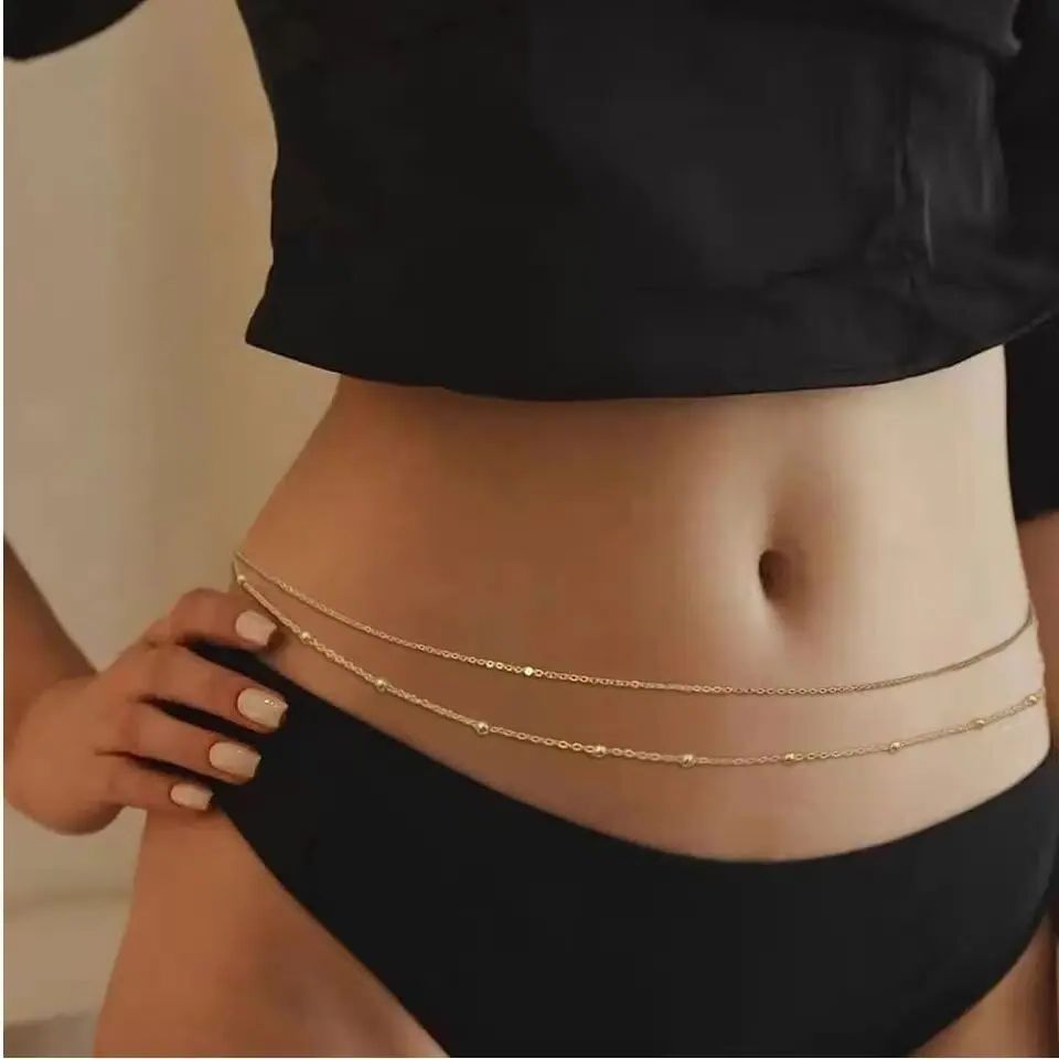 Rantai Perut Lapisan Ganda Hip - Body Jewelry Chest ulasan dan harga