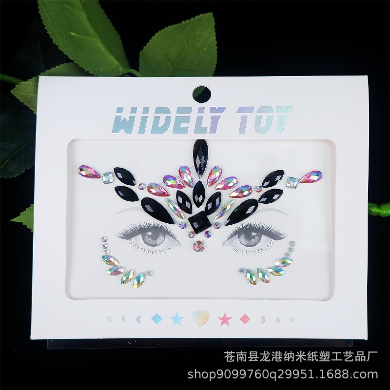 Stiker Wajah Berlian Imitasi A - Body Jewelry Stickers ulasan dan harga