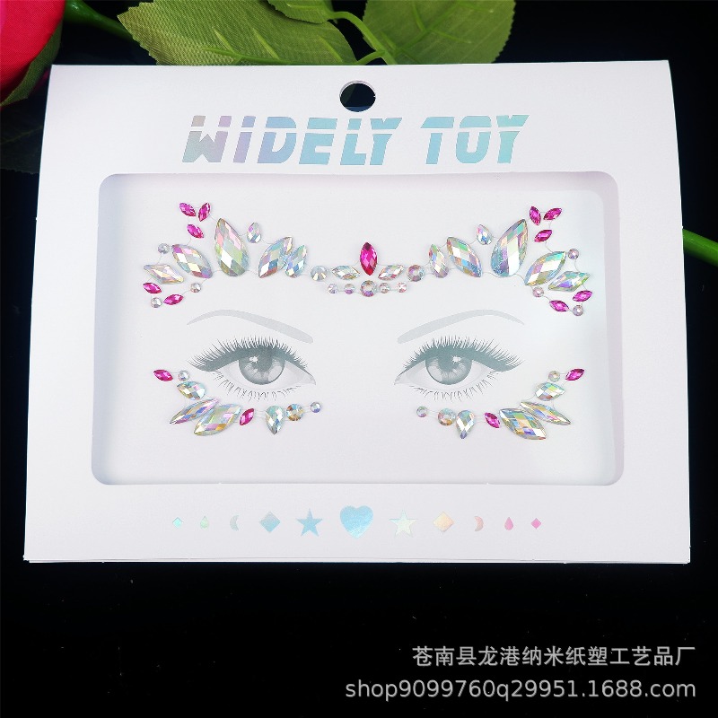 Stiker Wajah Berlian Imitasi A - Body Jewelry Stickers ulasan dan harga